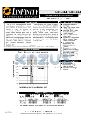 MC33064 datasheet - UNDERVOLTAGE SENSING CIRCUIT