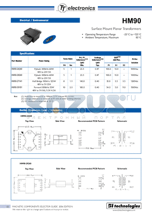 HM90-30181TR datasheet - Surface Mount Planar Transformers