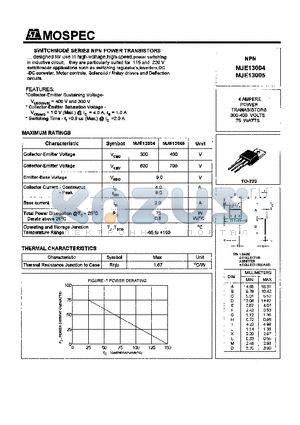 MJE13004 datasheet - POWER TRANSISTORS(4A,300-400V,75W)