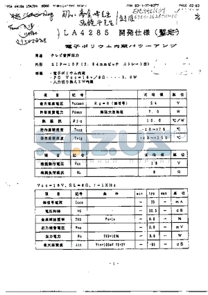 LA4285 datasheet - LA4285