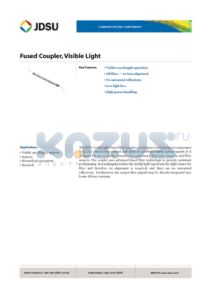 FFS-B32A5 datasheet - Fused Coupler, Visible Light