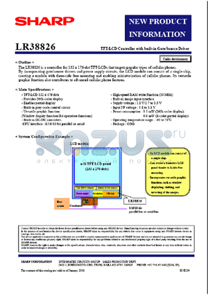 LR38826 datasheet - TFT-LCD Controller with built-in Gate/Source Driver