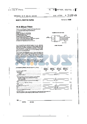 MAC15 datasheet - 15-A Silicon Triacs