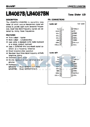 LR4087B datasheet - TONE DIALER LSI