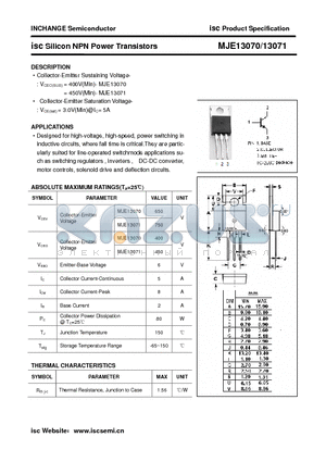 MJE13070 datasheet - isc Silicon NPN Power Transistors
