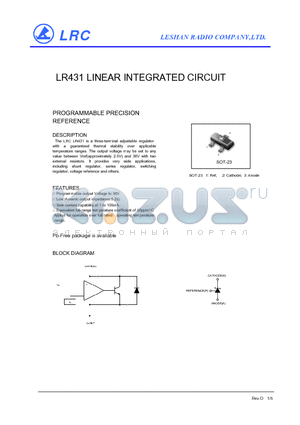 LR431BTLT1G datasheet - LINEAR INTEGRATED CIRCUIT