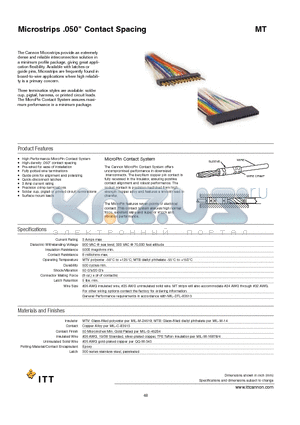 MTB1-16PAL6102 datasheet - Microstrips .050  Contact Spacing