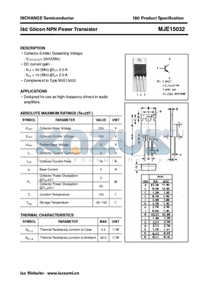 MJE15032 datasheet - isc Silicon NPN Power Transistor