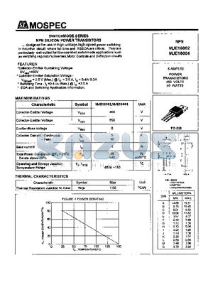 MJE16004 datasheet - POWER TRANSISTORS(5A,450V,80W)