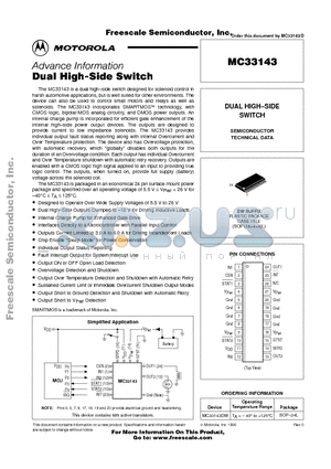 MC33143DW datasheet - Dual High-Side Switch