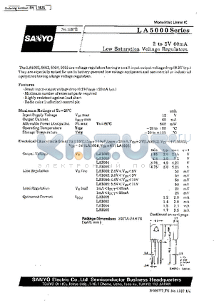 LA5004 datasheet - 2 to 5V 60mA Low Saturation Voltage Regulators