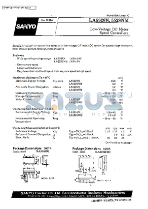 LA5528N datasheet - Low-Voltage DC Motor Speed Controller