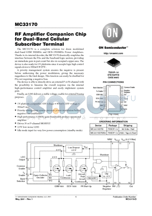 MC33170 datasheet - RF Amplifier Companion Chip for Dual-Band Cellular Subscriber Terminal