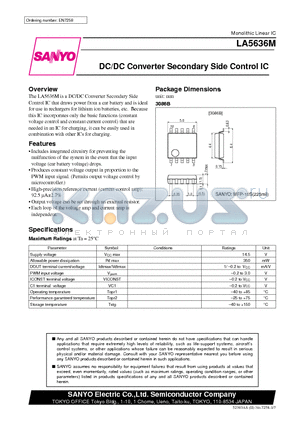 LA5636M datasheet - DC/DC Converter Secondary Side Control IC