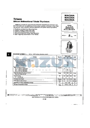 MAC50A datasheet - Silicon Bidirectional Triode Thyristors