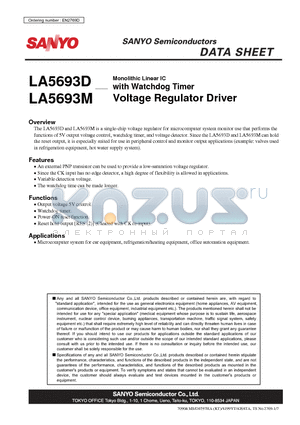 LA5693D datasheet - with Watchdog Timer Voltage Regulator Driver