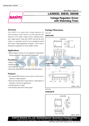 LA5693S datasheet - Voltage Regulator Driver with Watchdog Timer