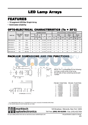 MTB10000-Y datasheet - Marktech Bar Graph Array (10 Segment)