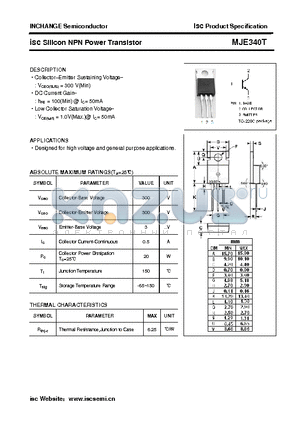 MJE340T datasheet - isc Silicon NPN Power Transistor