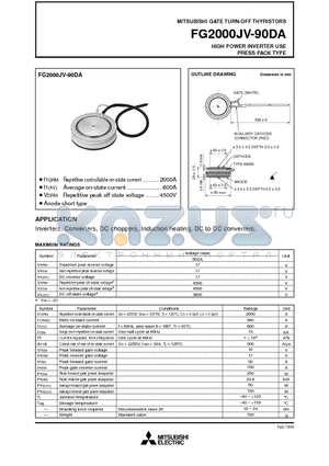 FG2000JV-90DA datasheet - HIGH POWER INVERTER USE PRESS PACK TYPE