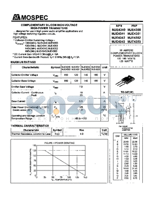 MJE4351 datasheet - POWER TRANSISTORS(16A,100-160V,125W)