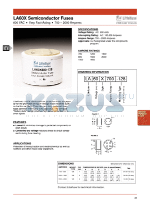 LA60X700-128 datasheet - LA60X Semiconductor Fuses