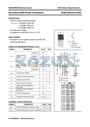 MJE5181 datasheet - isc Silicon NPN Power Transistors