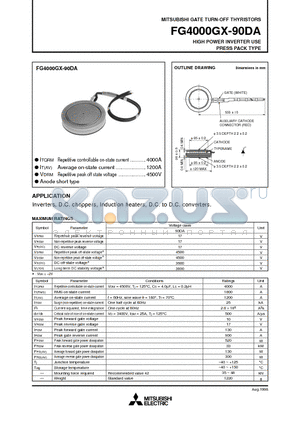 FG4000GX-90DA datasheet - HIGH POWER INVERTER USE PRESS PACK TYPE