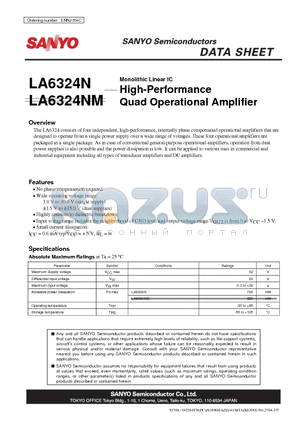 LA6324N_12 datasheet - High-Performance Quad Operational Amplifier