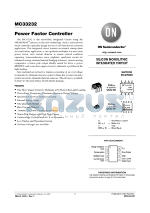MC33232DG datasheet - Power Factor Controller