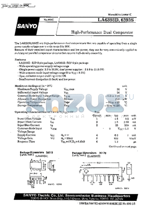 LA6393D datasheet - High-Performance Dual Comparator