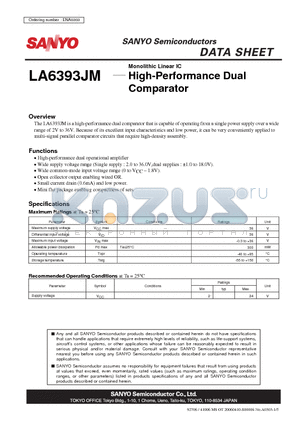 LA6393JM datasheet - High-Performance Dual Comparator