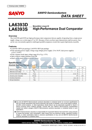 LA6393D datasheet - High-Performance Dual Comparator