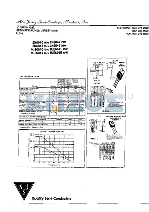 MJE6043 datasheet - POWER DERATING