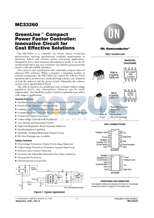 MC33260DG datasheet - GreenLine TM Compact Power Factor Controller: Innovative Circuit for Cost Effective Solutions