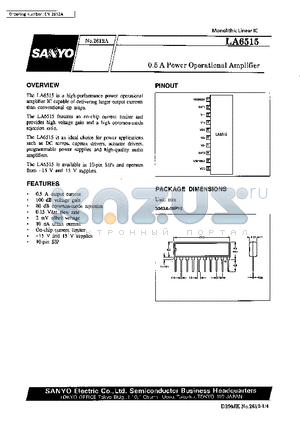 LA6515 datasheet - 0.5A Power Operational Amplifier
