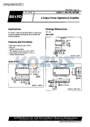 LA6518M datasheet - 2-Output Power Operational Amplifier