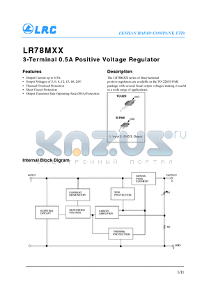 LR78M12CDT datasheet - 3-Terminal 0.5A Positive Voltage Regulator