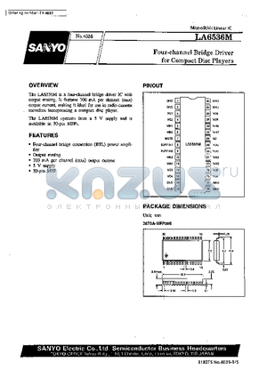 LA6536M datasheet - Four-channel Bridge Driver for Compact Dise Players