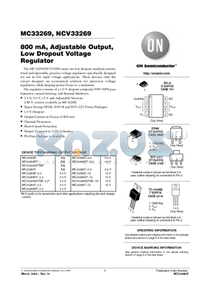 MC33269DT-12 datasheet - 800 mA, Adjustable Output, Low Dropout Voltage Regulator