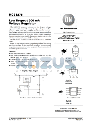 MC33275D-3.0R2 datasheet - LOW DROPOUT MICROPOWER VOLTAGE REGULATOR