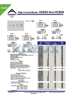 HCB20-800-RC datasheet - High Current Beads