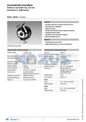 GI341.A227115 datasheet - Incremental encoders