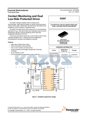 MC33287DW datasheet - Contact Monitoring and Dual Low-Side Protected Driver