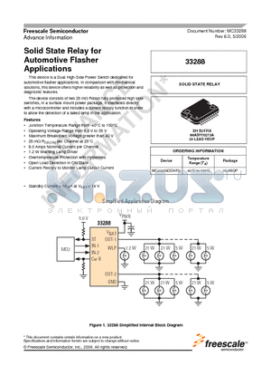 MC33288DDH datasheet - Solid State Relay for Automotive Flasher Applications