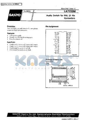 LA7155M datasheet - Audio Switch for PAL 21 Pin Connectors