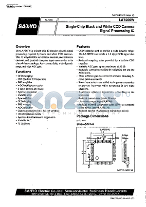 LA7265 datasheet - Single-Chip Black and White CCD Camera signal Processing IC