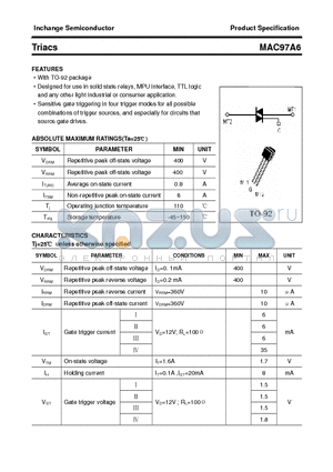 MAC97A6 datasheet - Triacs