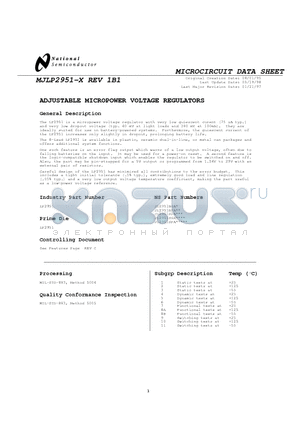 MJLP2951-X datasheet - ADJUSTABLE MICROPOWER VOLTAGE REGULATORS