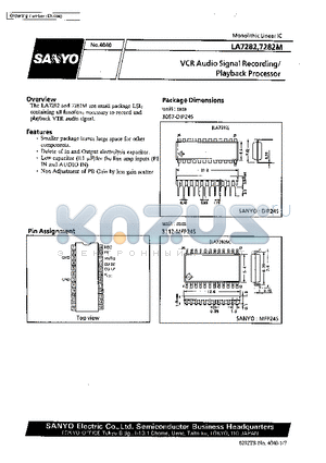 LA7282 datasheet - VCR Audio Signal Recording / Playback Processor